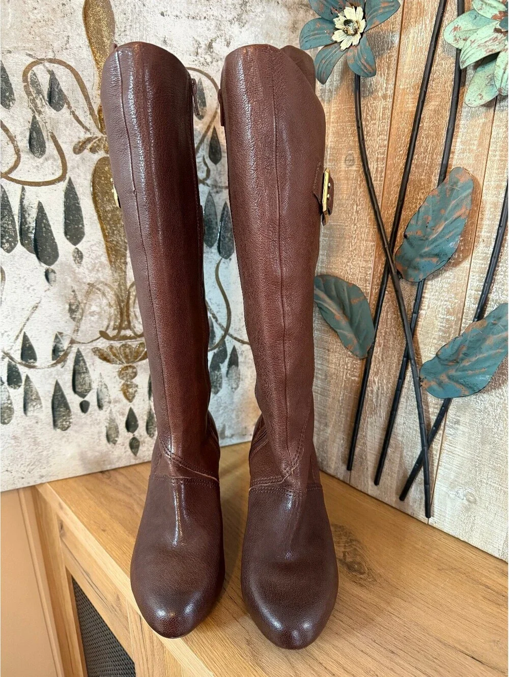 Rockport Women’s 7.5 Brown Leather Knee High Boots w/ Heels